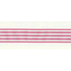 Nastro di Raso a Righe - Rosa e Bianco 16 mm